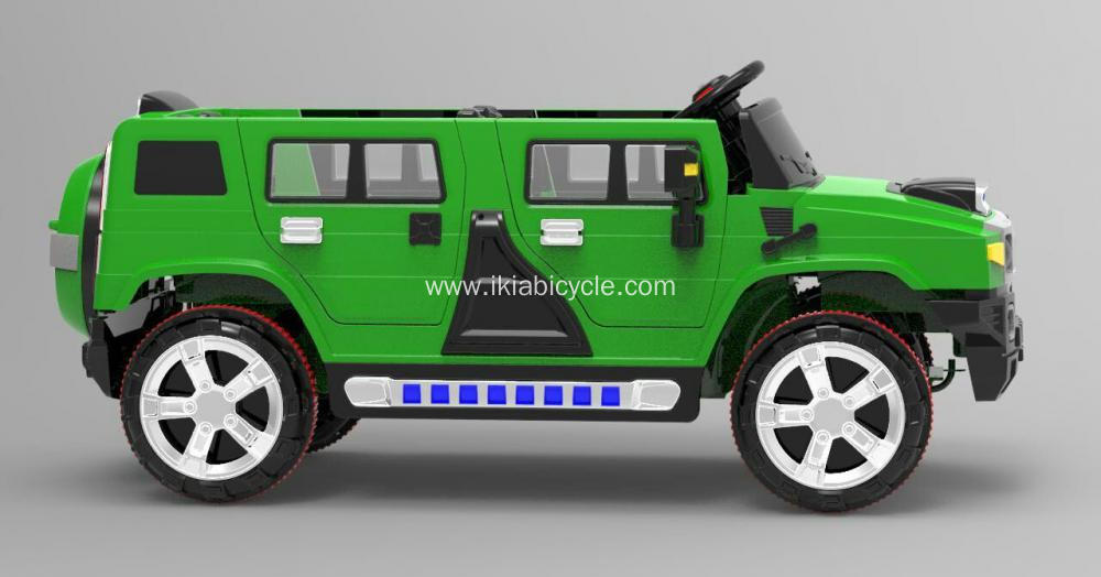 Elektrické auto Zelená farba jazda na aute
